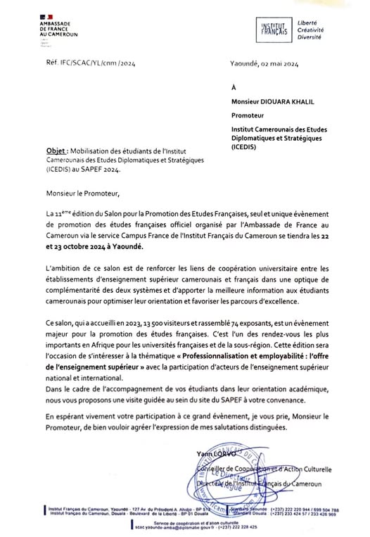 Lettre d’invitation - Page 1